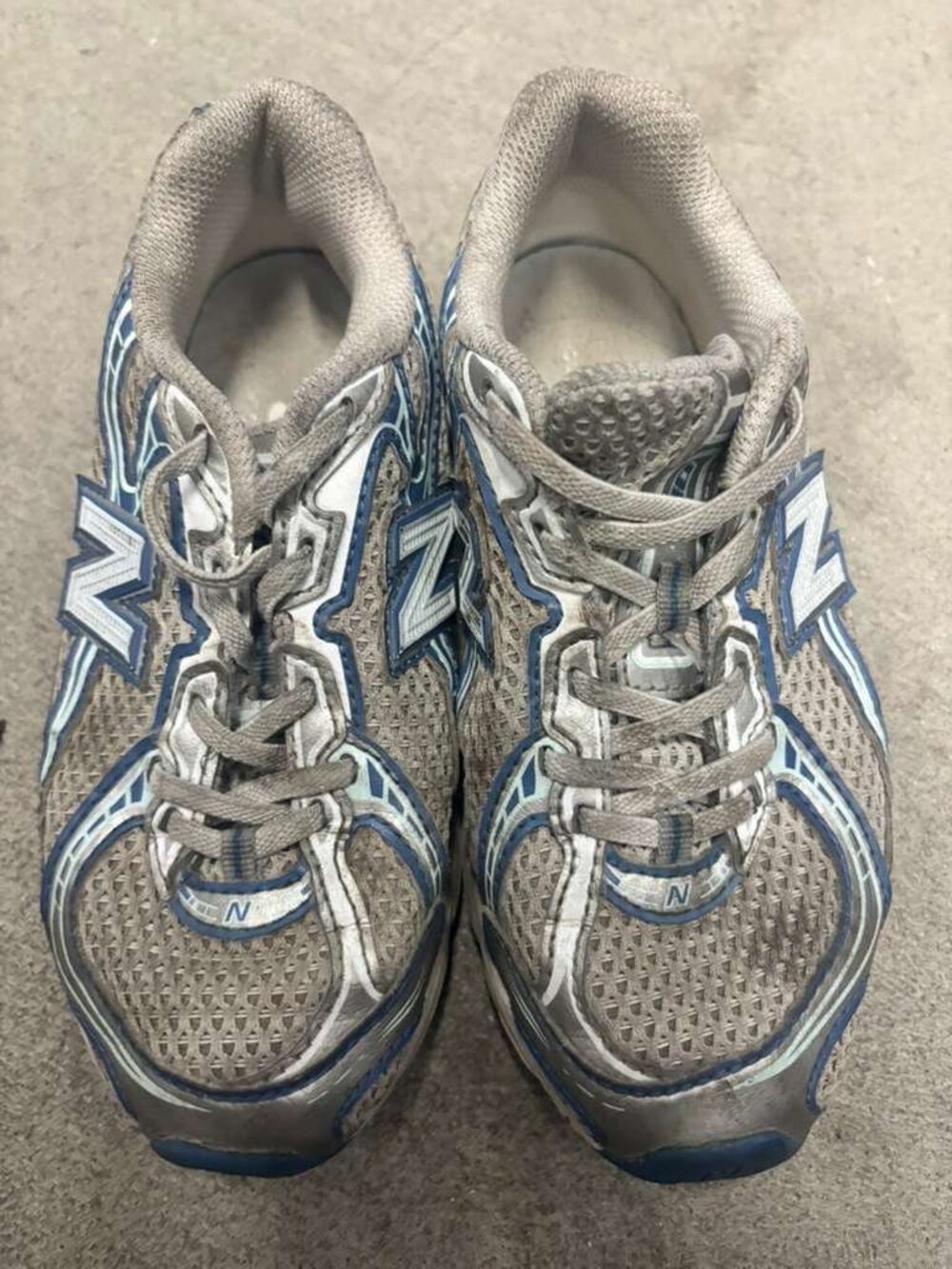 New Balance 740 Silver Blue Mesh Running Shoes Sneakers ABZORB Size 13